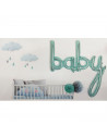 Tradineur - Guirnalda de globo metalizada Baby, incluye inflador y cinta de 3 m, decoración de cumpleaños, bautizos, Baby Shower