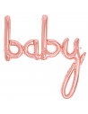 Tradineur - Guirnalda de globo Baby metalizada, incluye inflador y cinta de 3 m, decoración de cumpleaños, bautizos, Baby Shower