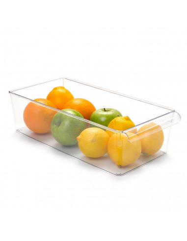 Tradineur - Cajón organizador reutilizable para frigorifico Nº 11 - Fabricado en plástico - Recipiente de plástico transparente