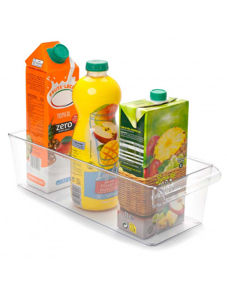 Tradineur - Cajón organizador reutilizable para frigorífico Nº 12 - Fabricado en plástico - Recipiente de plástico transparente