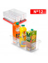 Tradineur - Cajón organizador reutilizable para frigorífico Nº 12 - Fabricado en plástico - Recipiente de plástico transparente