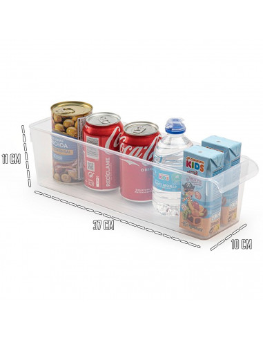 Tradineur - Cajón organizador para frigorífico Nº 10 - Fabricado en Polipropileno - Recipiente de plástico transparente - 10 x 1