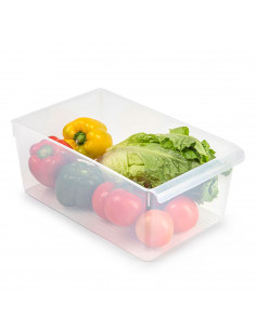 Tradineur - Cajón organizador para frigorífico Nº 14 - Fabricado en Polipropileno - Recipiente de plástico transparente - 15 x 2