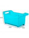 Tradineur - Carrito de plástico Multiusos con Ruedas Nº 4 - 18 x 18 x 38 cm - Cesta para Diversos usos con Ruedas para moverlo -