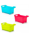 Tradineur - Carrito de plástico Multiusos con Ruedas Nº 4 - 18 x 18 x 38 cm - Cesta para Diversos usos con Ruedas para moverlo -