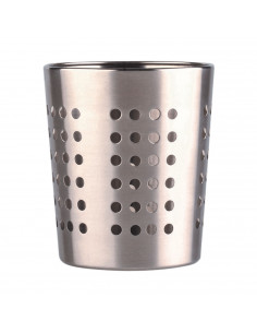 Tradineur - Escurrecubiertos cónico en acero inoxidable, portacubiertos de cocina, secar cubertería, 13,5 x 11,5 cm