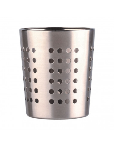 Tradineur - Escurrecubiertos cónico en acero inoxidable, portacubiertos de cocina, secar cubertería, 13,5 x 11,5 cm