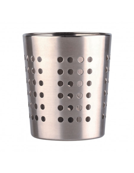 Tradineur - Escurrecubiertos cónico en acero inoxidable, portacubiertos de cocina, secar cubertería, 13,5 x 11,5 cm