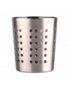 Tradineur - Escurrecubiertos cónico en acero inoxidable, portacubiertos de cocina, secar cubertería, 13,5 x 11,5 cm