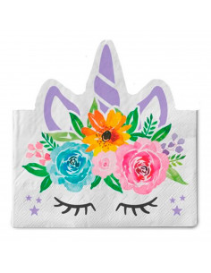 Tradineur - Pack de 20 servilletas de papel, diseño de unicornio, 2 capas, biodegradables, reciclables, fiestas, celebraciones,