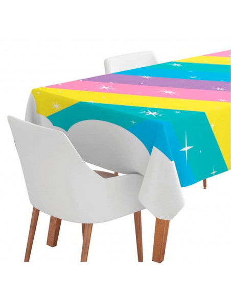 Tradineur - Mantel impermeable efecto textil, formato familiar, 6 comensales, 100% reciclable, plegable, higiénico, decoración d