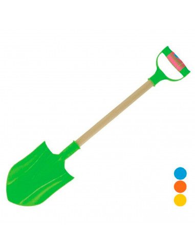 Tradineur - Pala de playa infantil de juguete, plástico con mango de madera, niños, jugar en la arena, parque, jardín, regalo pa