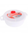 Tradineur - Fiambrera para microondas de plástico, reutilizable, incluye asas y tapa con válvula para salida de aire, recipiente