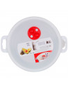 Tradineur - Fiambrera para microondas de plástico, reutilizable, incluye asas y tapa con válvula para salida de aire, recipiente