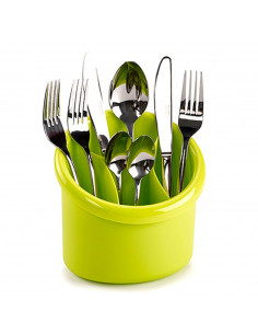 Escurrecubiertos de plástico, ovalado, con 4 compartimentos, en colores surtidos, portacubiertos de cocina, secar cubertería, 16