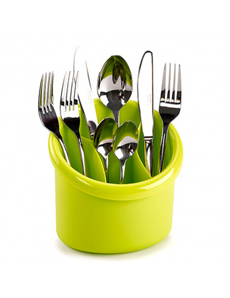 Escurrecubiertos de plástico, ovalado, con 4 compartimentos, en colores surtidos, portacubiertos de cocina, secar cubertería, 16
