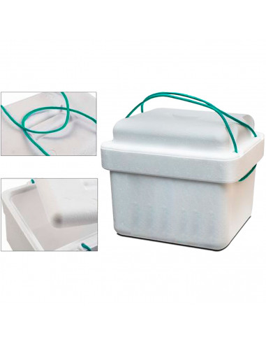Tradineur - Nevera porta alimento con cordón - Fabricado en Poliestireno - hermético, resistente, resistente a olores - 11 Litro