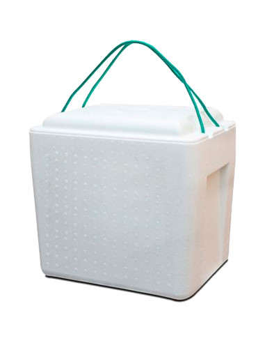Tradineur - Nevera porta alimento con cordón - Fabricado en Poliestireno - Hermético, resistente, resistente a olores - 17 Litro