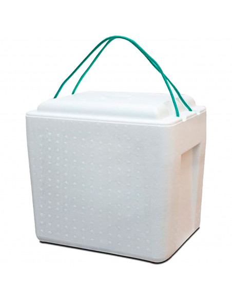 Tradineur - Nevera porta alimento con cordón - Fabricado en Poliestireno - Hermético, resistente, resistente a olores - 17 Litro