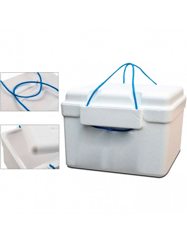 Tradineur - Nevera porta alimento con cordón - Fabricado en Poliestireno - hermético, resistente, resistente a olores - 26 Litro
