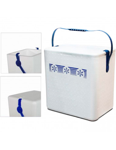 Tradineur - Nevera porta alimento con asa - Fabricado en Poliestireno - Hermético, resistente, resistente a olores - 27 Litros -