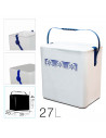 Tradineur - Nevera porta alimento con asa - Fabricado en Poliestireno - Hermético, resistente, resistente a olores - 27 Litros -
