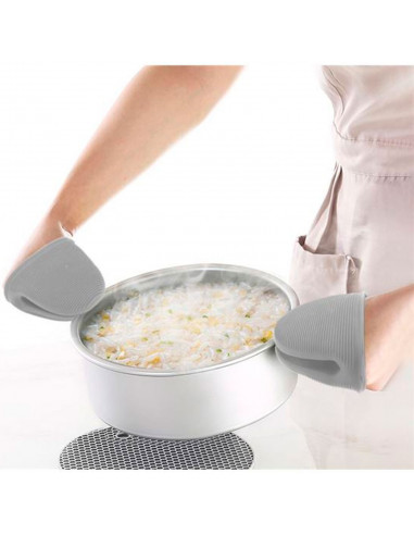 Tradineur - Manopla de silicona para horno, guante antideslizante resistente al calor para hornear, cocina, barbacoa, apta para