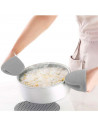 Tradineur - Manopla de silicona para horno, guante antideslizante resistente al calor para hornear, cocina, barbacoa, apta para