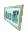 Tradineur - Multimarco para 3 fotografías - Fabricación en madera - Diseño de madera clara - 22 x 40,5 x 1,8 cm