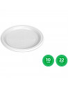 Tradineur - Pack de 10 platos llanos redondos reutilizables de plástico, 100% reciclables, extra resistentes, higiénicos, apilab
