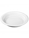 Tradineur - Pack de 12 platos hondos redondos reutilizables de plástico, 100% reciclables, extra resistentes, higiénicos, apilab
