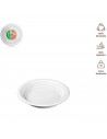 Tradineur - Pack de 100 platos hondos redondos reutilizables de plástico, 100% reciclables, extra resistentes, higiénicos, apila