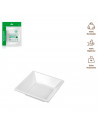 Tradineur - Pack de 6 platos hondos cuadrados reutilizables de plástico, 100% reciclables, extra resistentes, higiénicos, apilab