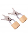 Tradineur - Set de 2 Candados con llaves de reemplazo - Fabricado en Latón y acero - Apto para gabinete, cajones, bicicletas, et
