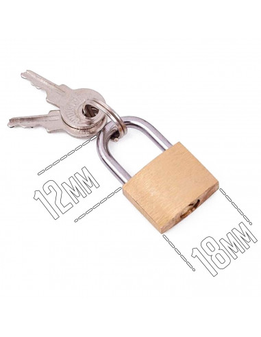 Tradineur - Set de 2 Candados con llaves de reemplazo - Fabricado en Latón y acero - Apto para gabinete, cajones, bicicletas, et