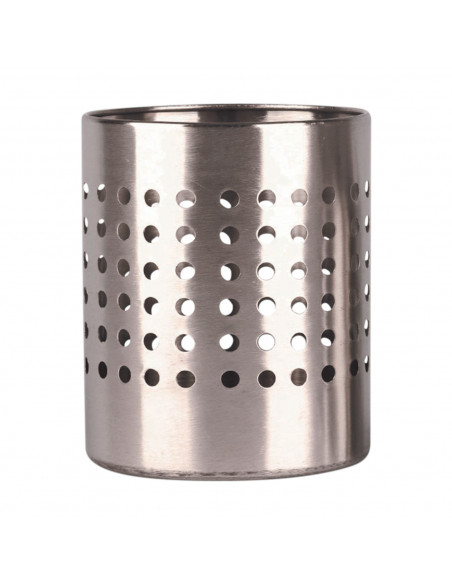 Tradineur - Escurrecubiertos cilindrico de acero inoxidable, portacubiertos de cocina, secar cubertería, 14 x 12 cm Tradineur - Escurrecubiertos cilindrico de acero inoxidable, portacubiertos de cocina, secar cubertería, 14 x 12 cm