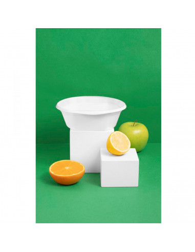 Tradineur - Pack de 6 boles redondos reutilizables de plástico, cuencos 100% reciclables, extra resistentes, higiénicos, apilabl