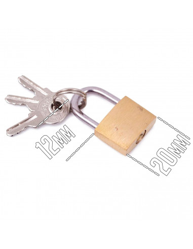 Tradineur - Candado con 3 llaves de reemplazo - Fabricado en Latón y acero - Apto para gabinete, cajones, bicicletas, etc - 3,5