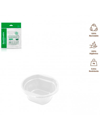 Tradineur - Pack de 12 boles redondos reutilizables de plástico, cuencos 100% reciclables, extra resistentes, higiénicos, apilab