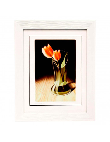 Portafotos de sobremesa PVC blanco 22,5 x 27,5 cm, marco de plástico con soporte para foto de 20 x 25 cm, decoración del hogar,
