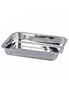 Tradineur - Bandeja para horno con asas - Fabricado en acero inoxidables - Ideal para el servicio de hostelería - 5 x 22 x 30 cm