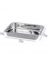 Tradineur - Bandeja para horno con asas - Fabricado en acero inoxidables - Ideal para el servicio de hostelería - 5 x 22 x 30 cm