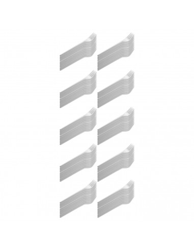 Tradineur - Pack de 100 tenedores reutilizables de plástico, 100% reciclables, extra resistentes, higiénicos, apilables, aptos p
