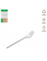Tradineur - Pack de 100 tenedores reutilizables de plástico, 100% reciclables, extra resistentes, higiénicos, apilables, aptos p