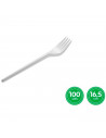 Tradineur - Pack de 100 tenedores reutilizables de plástico, 100% reciclables, extra resistentes, higiénicos, apilables, aptos p