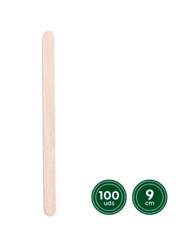 Tradineur - Pack de 100 paletinas para café de madera, biodegradables, 100% reciclables, extra resistentes, higiénicas, ecológic