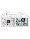 Multimarco de plástico para 2 fotos de 10 x 15 cm, de color blanco, de 18 x 32 x 1,5 cm. Marco para varias fotos de plástico de