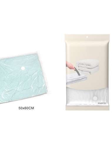 Tradineur - Bolsa salva espacio transparente, guardar ropa al vacío, almacenaje, ahorro de espacio, envasar prendas, ropa de cam