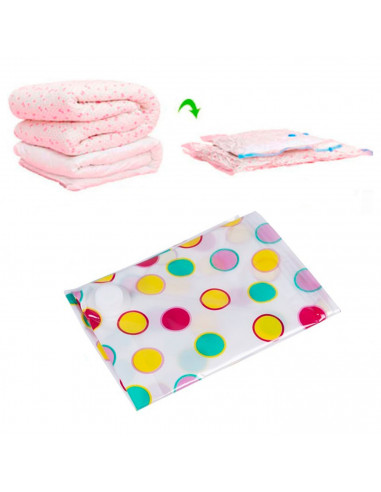 Tradineur - Bolsa salva espacio estampada, guardar ropa al vacío, almacenaje, ahorro de espacio, envasar prendas, ropa de cama,