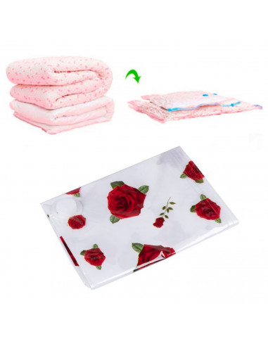 Tradineur - Bolsa salva espacio estampada, guardar ropa al vacío, ahorro de espacio, almacenaje, envasar prendas, ropa de cama,